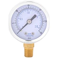 Los mejores  - Manómetro- medidor de presión de rosca BSPT de 1-8&quot-0-30 psi 0-2bar Mini dial Medidor de compresor de aceite de agua…